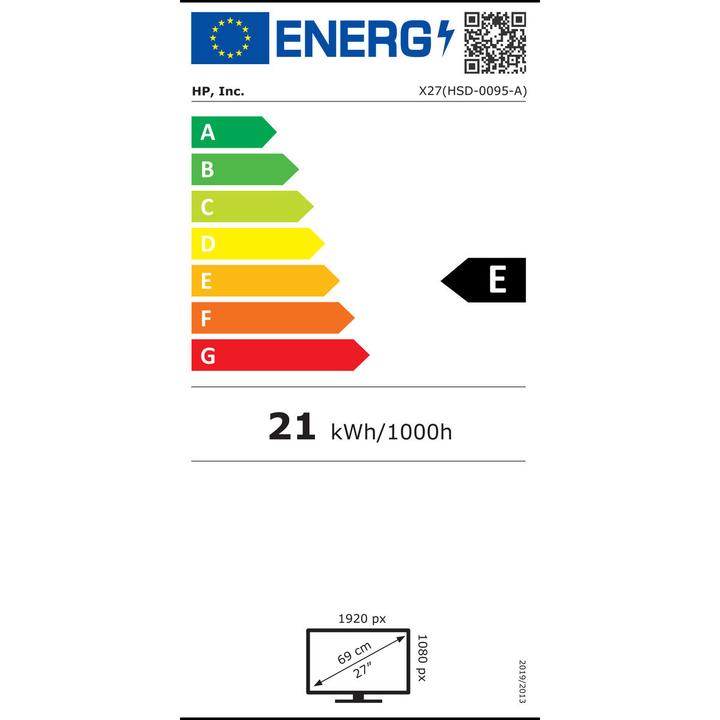 Energie-Label HP X27 (1920 x 1080 Pixel, 27")