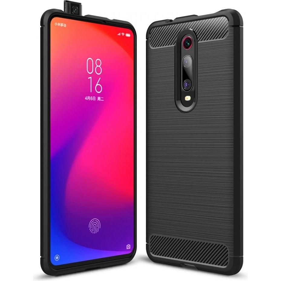 Screenguard Xiaomi Mi 9T Hülle Carbon Brushed Soft TPU (Xiaomi Mi 9T), Smartphone Hülle, Schwarz