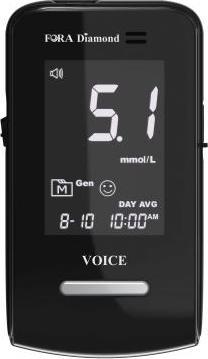 Produktbild Fora Diamond VOICE mit Sprachführung FR/EN mmol/L (Blutzuckermessgerät)