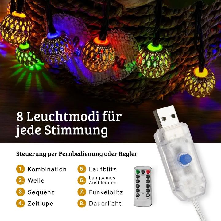 Produktbild Hermex Marokkanische LED Lichterkette 3.5m Orientalische Deko Beleuchtung (3.50 m)
