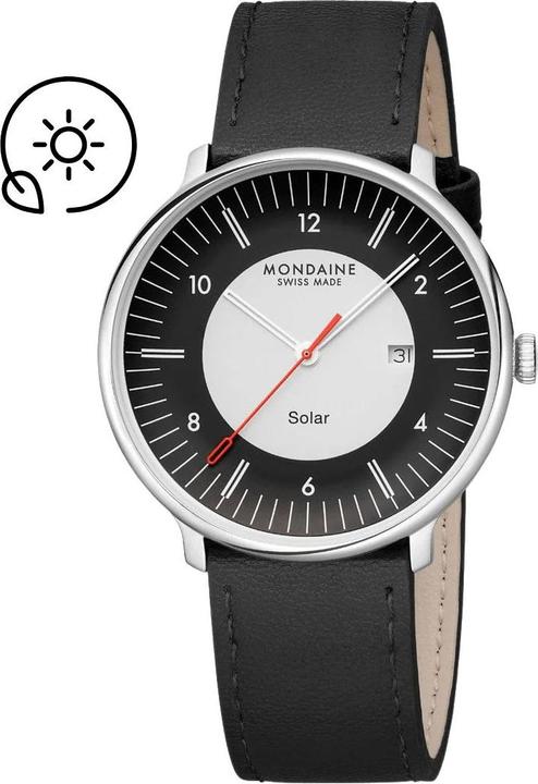 Produktbild Mondaine MLE.41920.LBV Herrenuhr Doppio Solar 41mm (Analoguhr, Swiss Made, 41 mm)