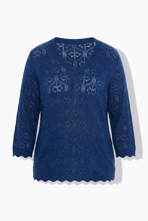 Image du produit Miamoda Pull fine maille, encolure en V et manches 3/4 (54, 56)