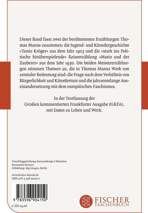Produktbild Tonio Kröger / Mario und der Zauberer (Deutsch, Thomas Mann, 2025)
