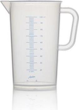 RS PRO PP laboratory jug with scale, Ø 61mm / 100ml