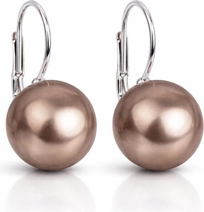 Produktbild Evolution Group Charmante baumelnde Ohrringe mit synthetischen Perlen 711063 Bronze (Bronze)