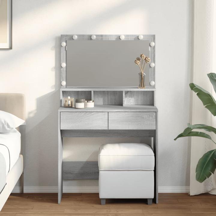 Image du produit VidaXL Coiffeuse avec éclairage LED (80 x 41 x 134,5 cm)