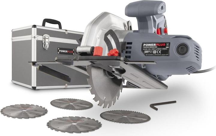 Powerplus Sega circolare portatile 1200W Ø 185mm - 4 Acc.