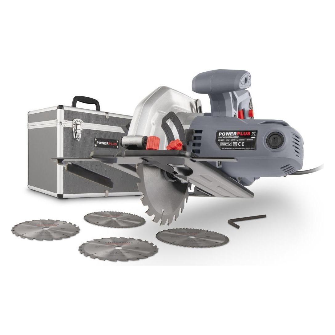 Powerplus, Handcirkelzaag, Handcirkelzaag 1200W Ø 185mm - 4 Acc.