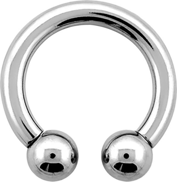 Immagine prodotto Star Piercing Barbell circolare filo interno argento con due palline (senza ottone, Acciaio chirurgico 316L)