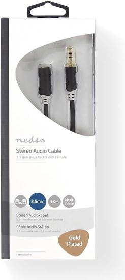 Produktbild Nedis CABW22050AT10. Anschluss 1: 3.5mm, Anschluss 2: 3.5mm, Kabelmaterial: Kupferverkleidetes Aluminium (1 m, 3.5mm Klinke (AUX))
