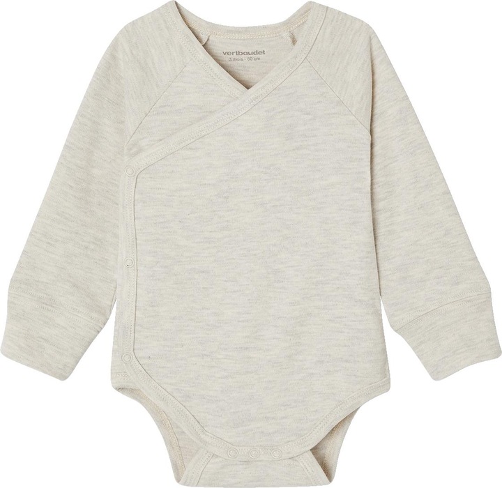 Actual product image Vertbaudet Bio-Kollektion: 3er-Pack mitwachsende Baby Wickelbodys mit langen Ärmeln (50)