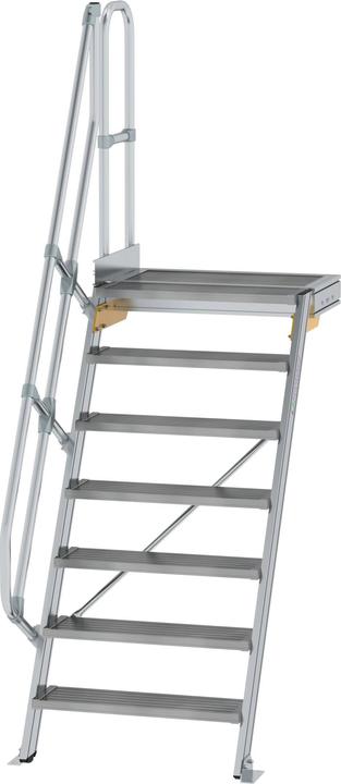 Actual product image Munk Stairs with platform 60ï¿½ step width 800 mm 7 steps aluminium ribbed (Scaffolding, 157 cm)