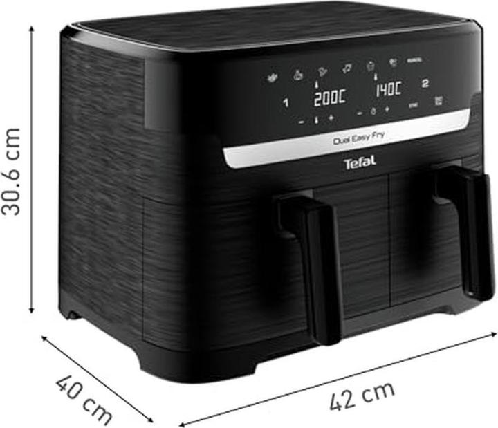 Image du produit Tefal EY9018 Dual Easy Fry Doppelkammer Heissluftfritteuse