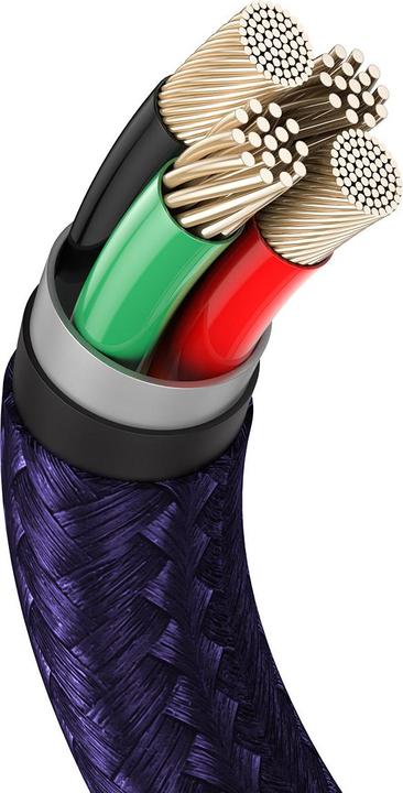 Actual product image Baseus USB cable for Lightning Cafule, 2.4A, 2m (purple) (2 m, USB 2.0, 10 W)