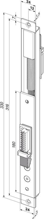 Actual product image Assa Abloy Cable transition 10314 10-pole stainless steel 330 mm