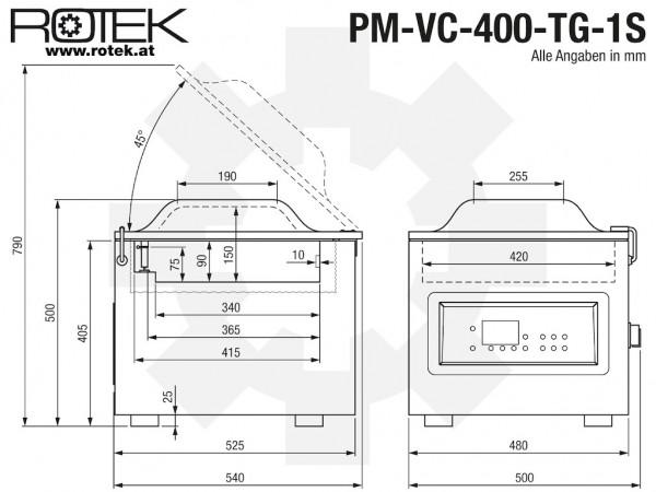 Image du produit Rotek - Tisch-Vakuumiergerät PM-VC-400-T070-1S-TG, V1712