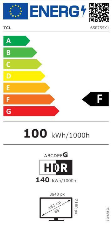 Energie-Label TCL 65P755 (65", LCD, 4K, 2024)