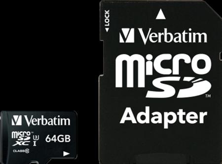 Actual product image Verbatim Pro (64 GB, microSDXC, U3, UHS-I)