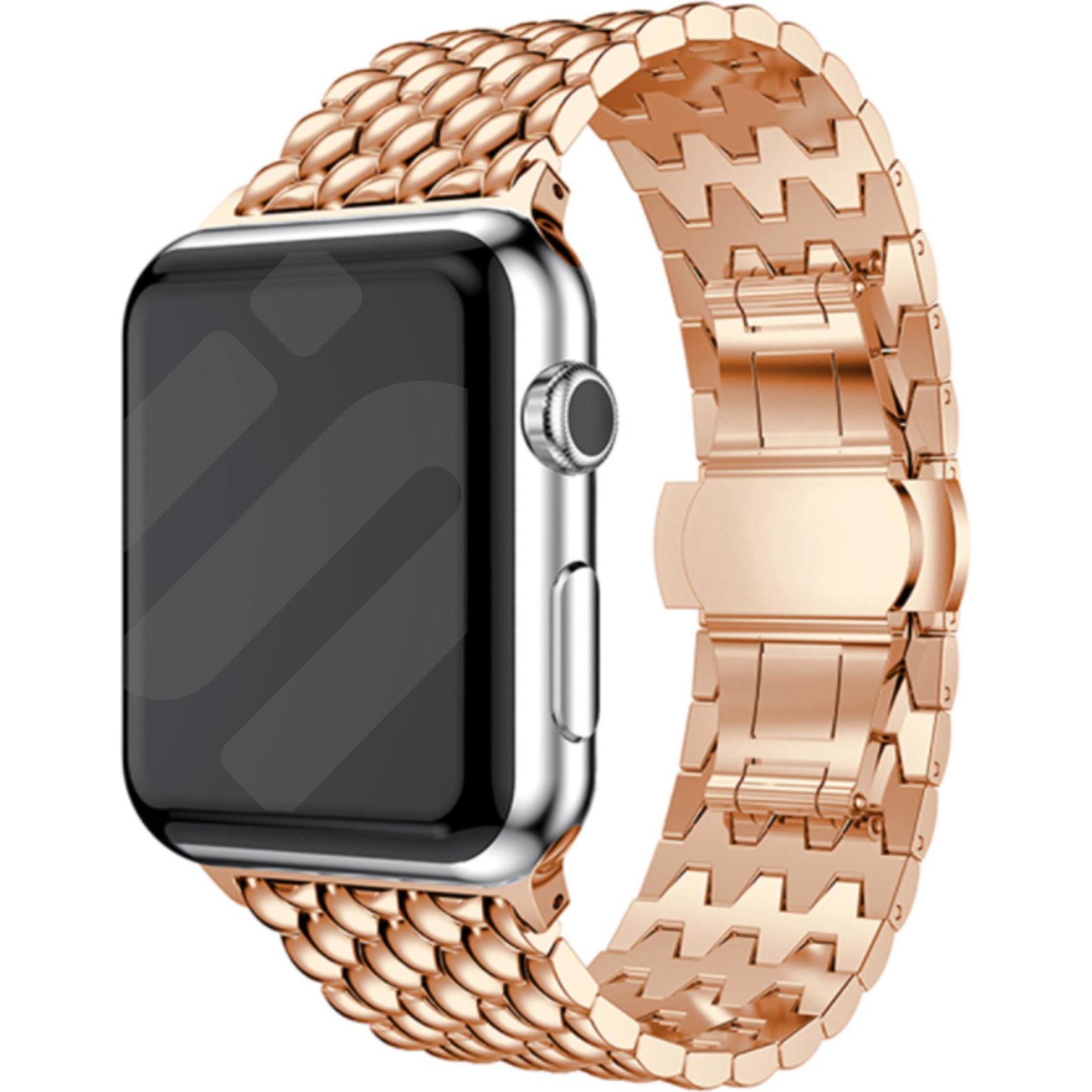 Thumbnail - Strap-it Armband (Stahl, Apple Watch), Uhrenarmband, Rosa, Gold