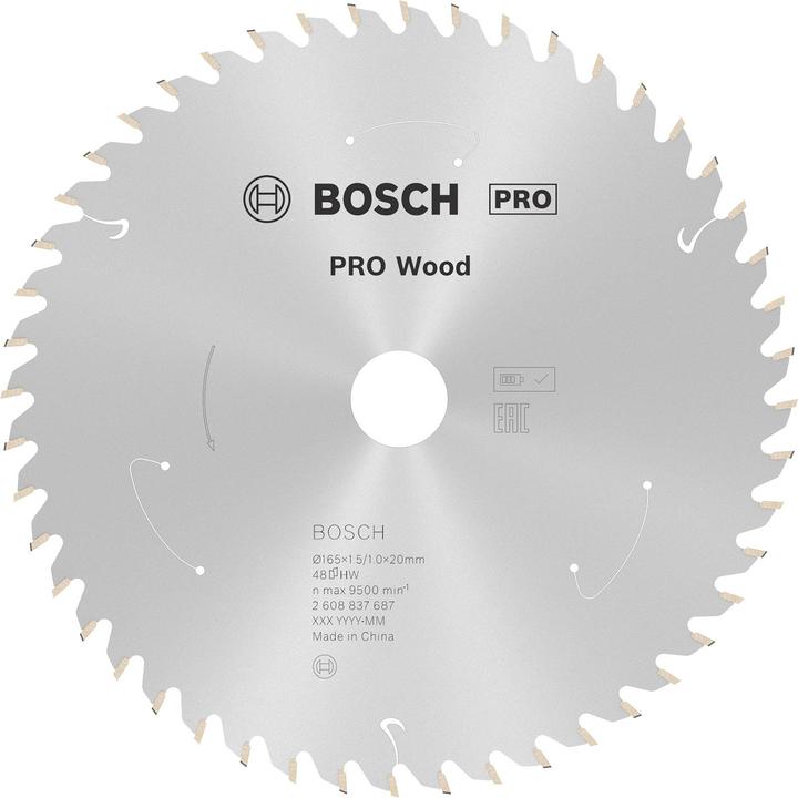 Produktbild Bosch Professional Zubehör PRO Wood cordless Kreissägeblatt, 165 x 1,5 x 20 mm
