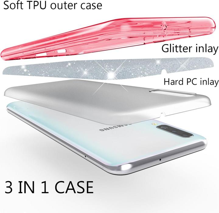 Actual product image Nalia Glitter cover (Samsung Galaxy A50)