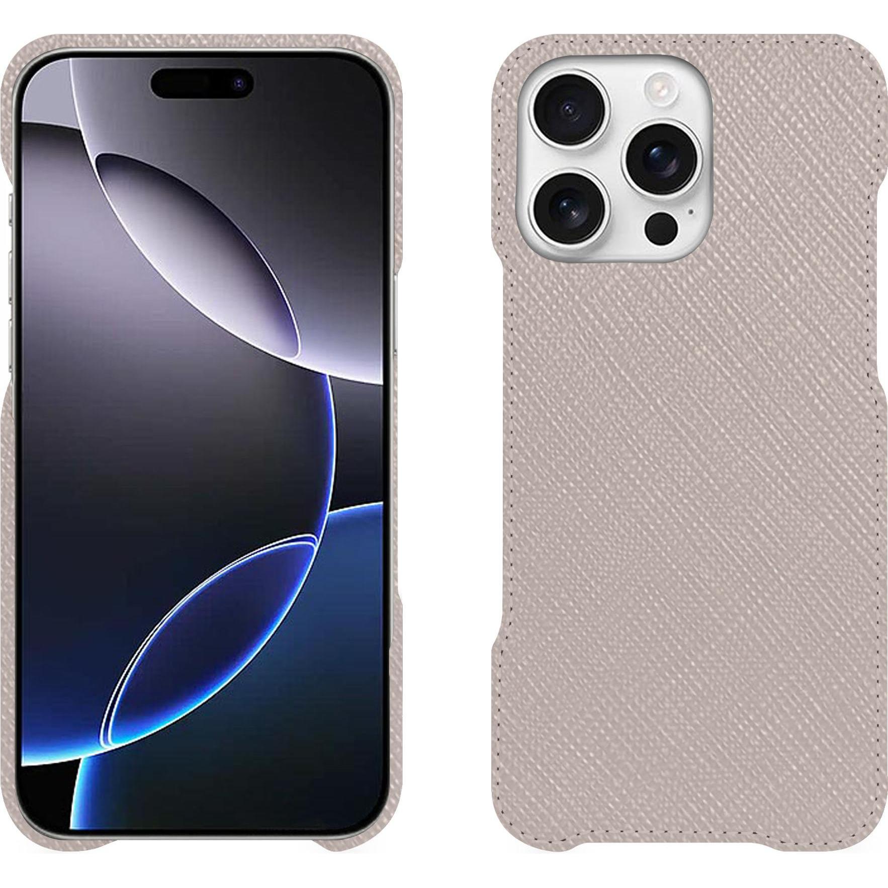 Noreve Lederschutzhülle (Apple iPhone 16 Pro Max), Smartphone Hülle, Beige