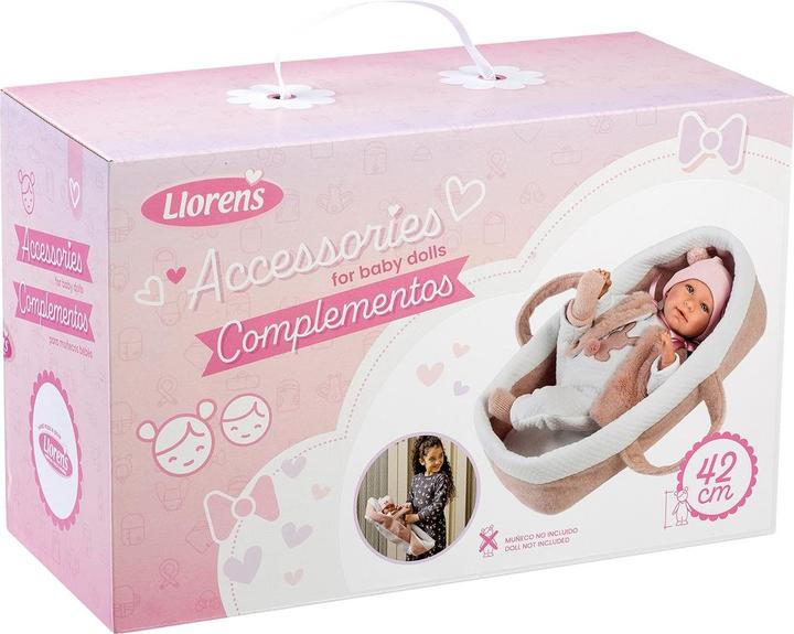 Productafbeelding Llorens Reiswieg Baby & Romper Roze 42cm
