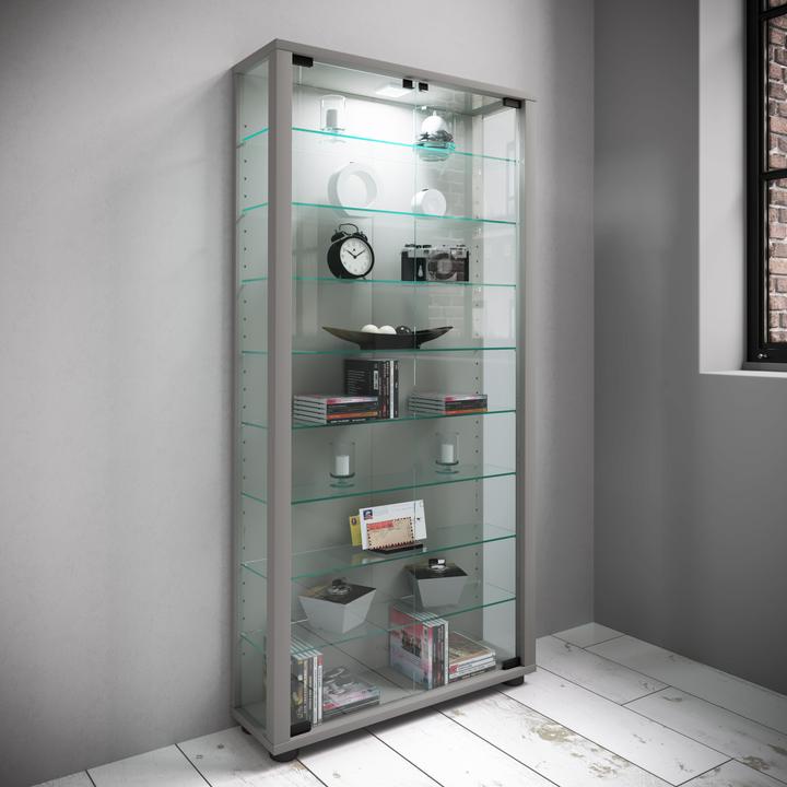Actual product image VCM Collection stand display case wood glass Lumo Maxi (59 x 18 x 113 cm)