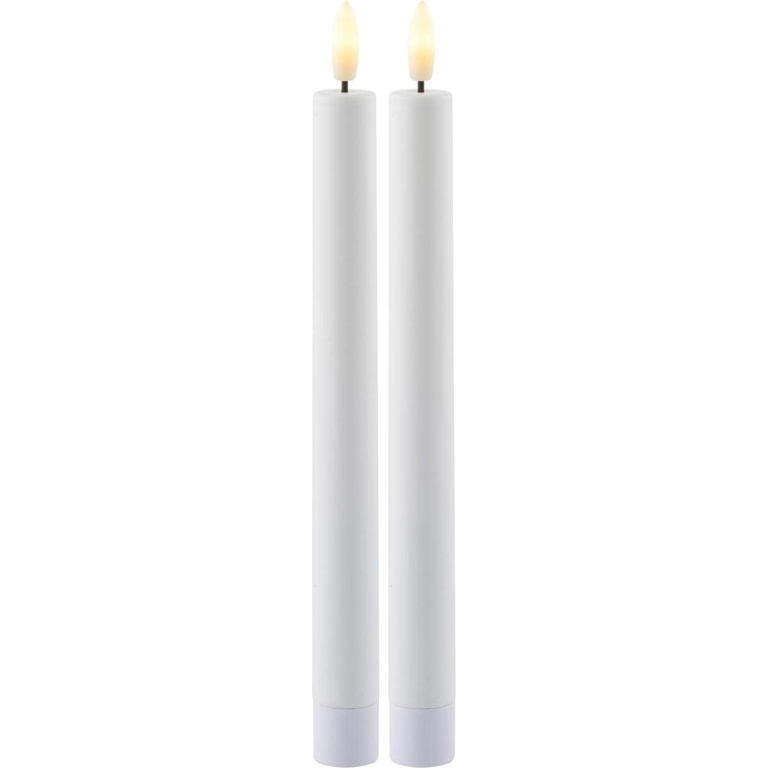 Sirius, LED Kerzen, LED-Kerzen Set Sille, 2 cm x 350 mm, Weiss, Wiederaufladbar (2 x)