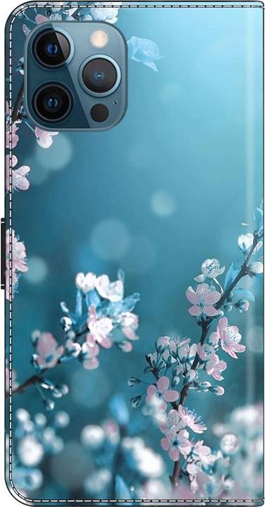 Actual product image Art iPhone 15 Pro Max Book Case with Card Pocket Flowers (Apple iPhone 15 Pro Max)