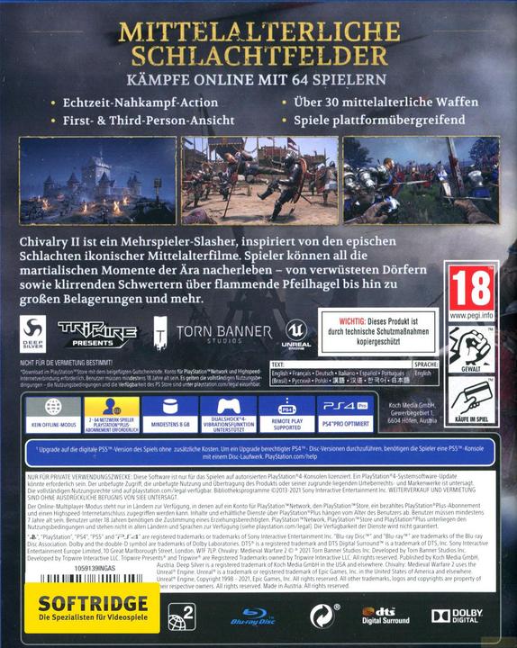 Produktbild Deep Silver Chivalry 2 Day One Edition (PS4, DE)