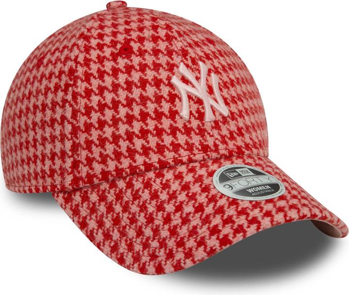 Actual product image New Era 9Forty Ladies Cap - HOUNDSTOOTH NY Yankees pink red