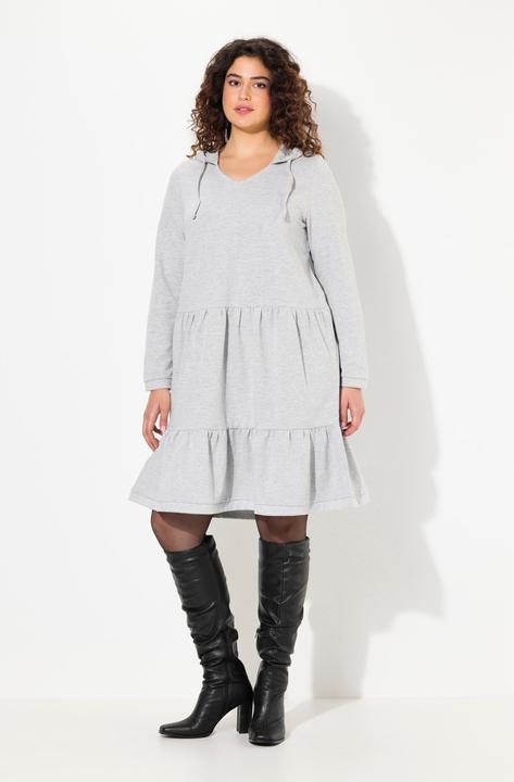 Produktbild Ulla Popken Sweatkleid, Kapuze, A-Linie, V-Ausschnitt, Langarm (50, 52)