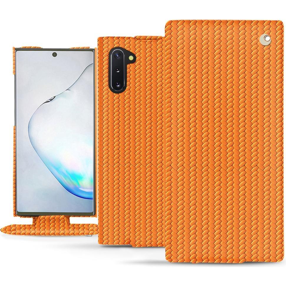 Noreve Lederschutzhülle vertikal (Samsung Galaxy Note 10), Smartphone Hülle, Orange