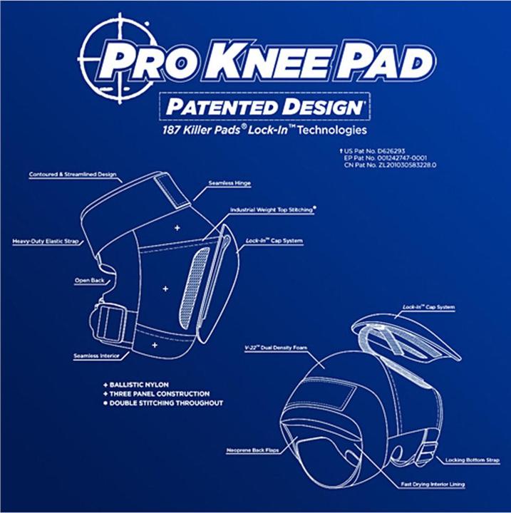 Actual product image 187 Killer Pads Pro Knee Pads (S, Knee pad, Elbow protectors, Pair)