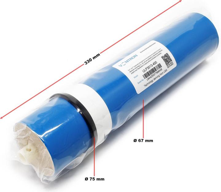 Actual product image Naturewater Votron 400G RO membrane 400GPD 1500l/day Ø74mm reverse osmosis drinking water syste