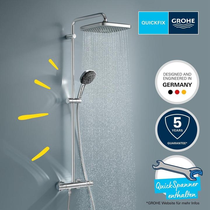 Immagine prodotto Grohe Vitalio Comfort 250 Duschsystem mit Thermostatbatterie und Vitalio Comfort 110 Handbrause, inkl. Mon