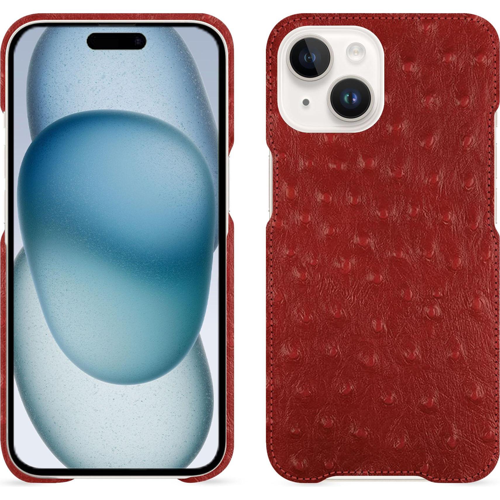 Thumbnail - Noreve Lederschutzhülle (Apple iPhone 15), Smartphone Hülle, Rot