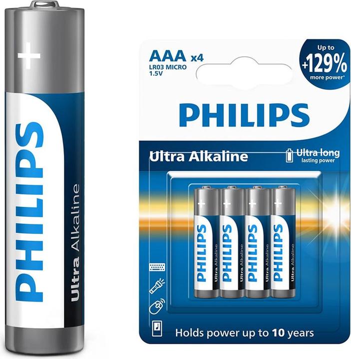 Produktbild Philips Ultra Alkalibatterie AAA Lr03 4 Einheit (4 Stk., AAA)