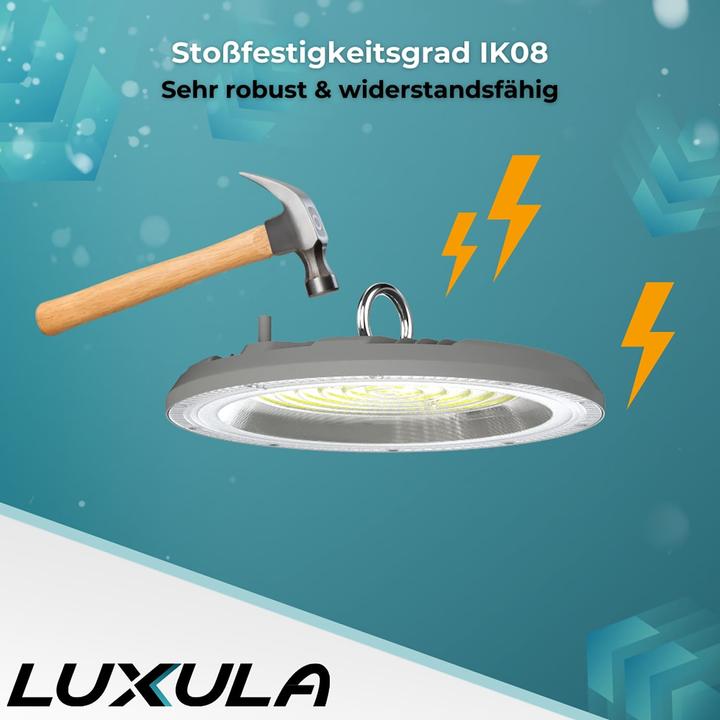 Produktbild Luxula LED-Hallenleuchte LX500135, HighBay, UFO, 100W, 10000lm, CCT, IP65 (10000 lm)