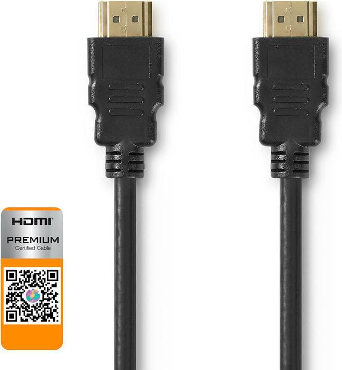 Image du produit Nedis Câble Premium High Speed HDMI ™ avec Ethernet | HDMI™ mâle | HDMI™ mâle | 4K@60Hz | 18 (1 m)