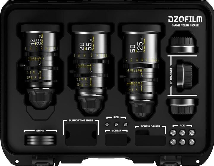 Image du produit Dzofilm Kit 3 objectifs Pictor Zoom (12-25/20-55/50-125 T2.8) Noir (PL)
