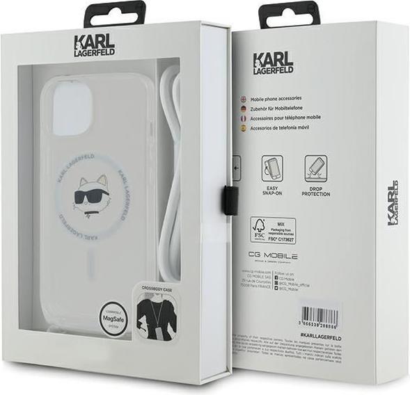Immagine prodotto Karl Lagerfeld KLHMP13MHCCHNT Custodia rigida per iPhone 13 / 14 / 15 6.1" trasparente IML Choupette Head & Cor (Apple iPhone 13)