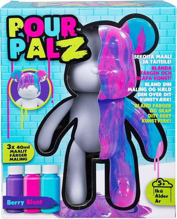Actual product image Pour Palz - DIY Paint Bear collectible - Berry Blast