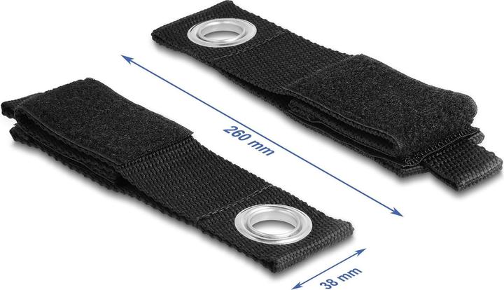 Produktbild Delock Klettkabelbinder Schwarz 260 mm x 38 mm (Klettkabelbinder, 260 mm, 5 Stk.)