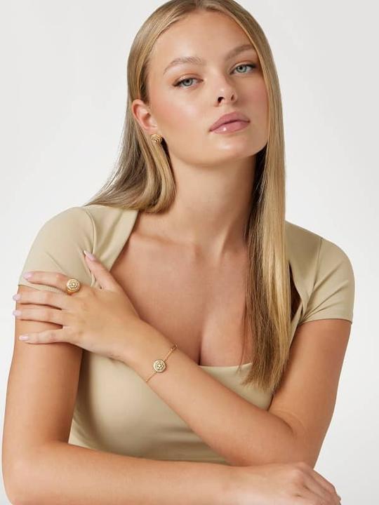 Actual product image Guess - Stylish gold-plated La Fleur bracelet JUBB04549JWYG - Length: 14.5 cm (14.50 cm, Stainless steel)