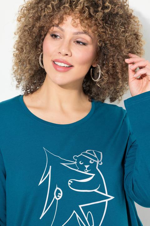 Produktbild Ulla Popken Weihnachtsshirt, Classic, Rundhals, Langarm (42, 44)