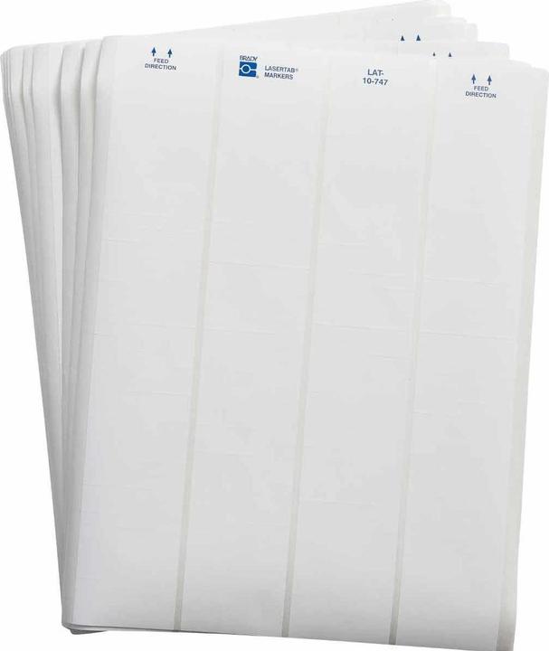 Immagine prodotto Brady LAT-10-747-10, poliestere, opaco, bianco, 47,63 x 6,35 mm, permanente, US-Letter, 4 corsie (10,14
