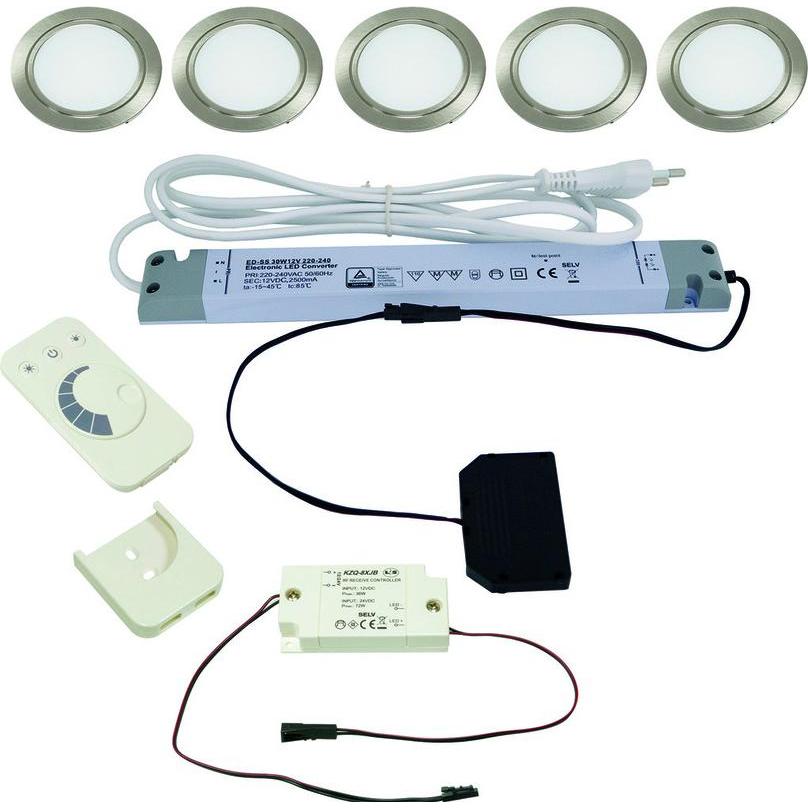 L&S, Wandleuchte + Deckenleuchte, Komplettset LED Einbauleuchten Chip 58 12 V (1250 lm)