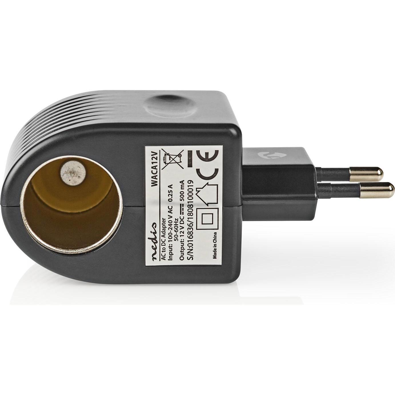 Nedis Steckdosen Adapter Euro / Typ C (CEE 7/16) - 100 - 240 V AC 50/60 Hz, 12 V DC, 6 W, Netzstromv (6 W), Wireless Cha...